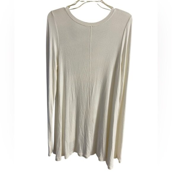 Free People Tunic Top Off White Boat Neck Long Line‎ Large - Picture 2 of 8